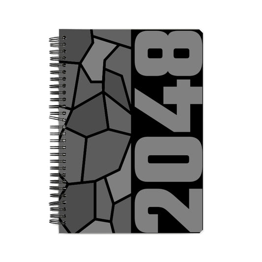 2048 Year Notebook (Black, A5 Size, 100 Pages, Ruled)