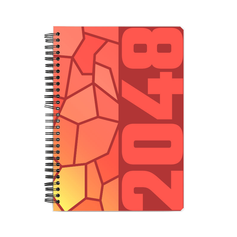 2048 Year Notebook (Red, A5 Size, 100 Pages, Ruled)