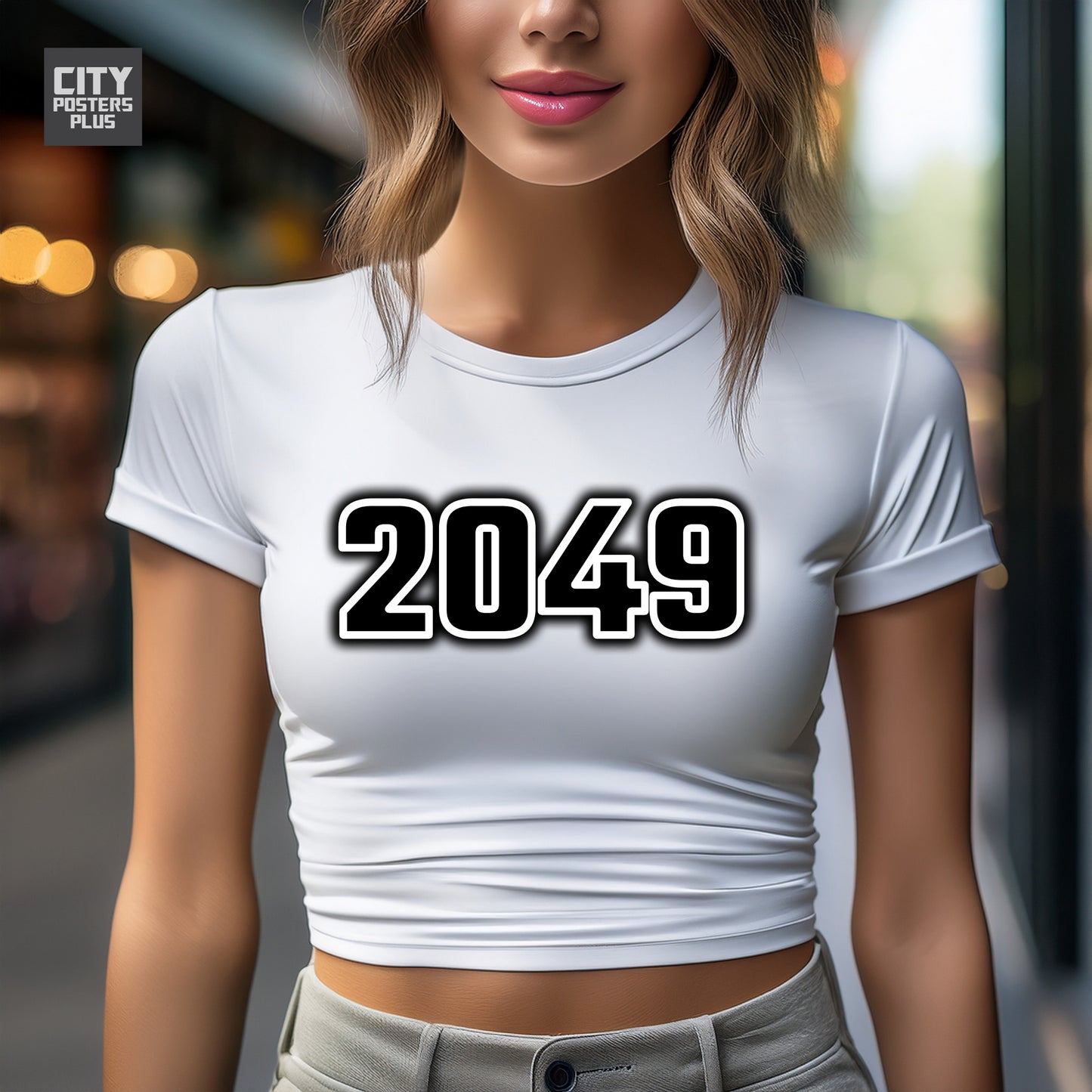 2049 Year Women Crop Top (White)
