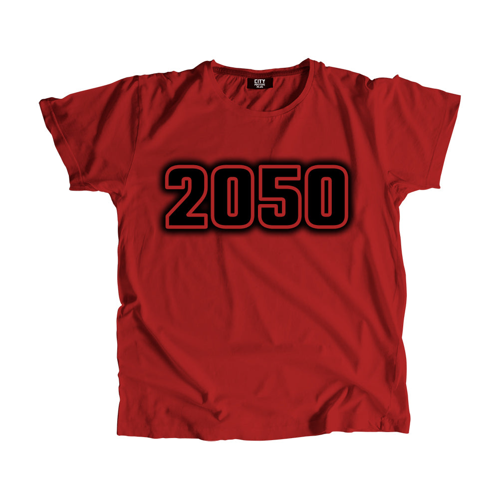 2050 Year Men Unisex T-Shirt (Red)