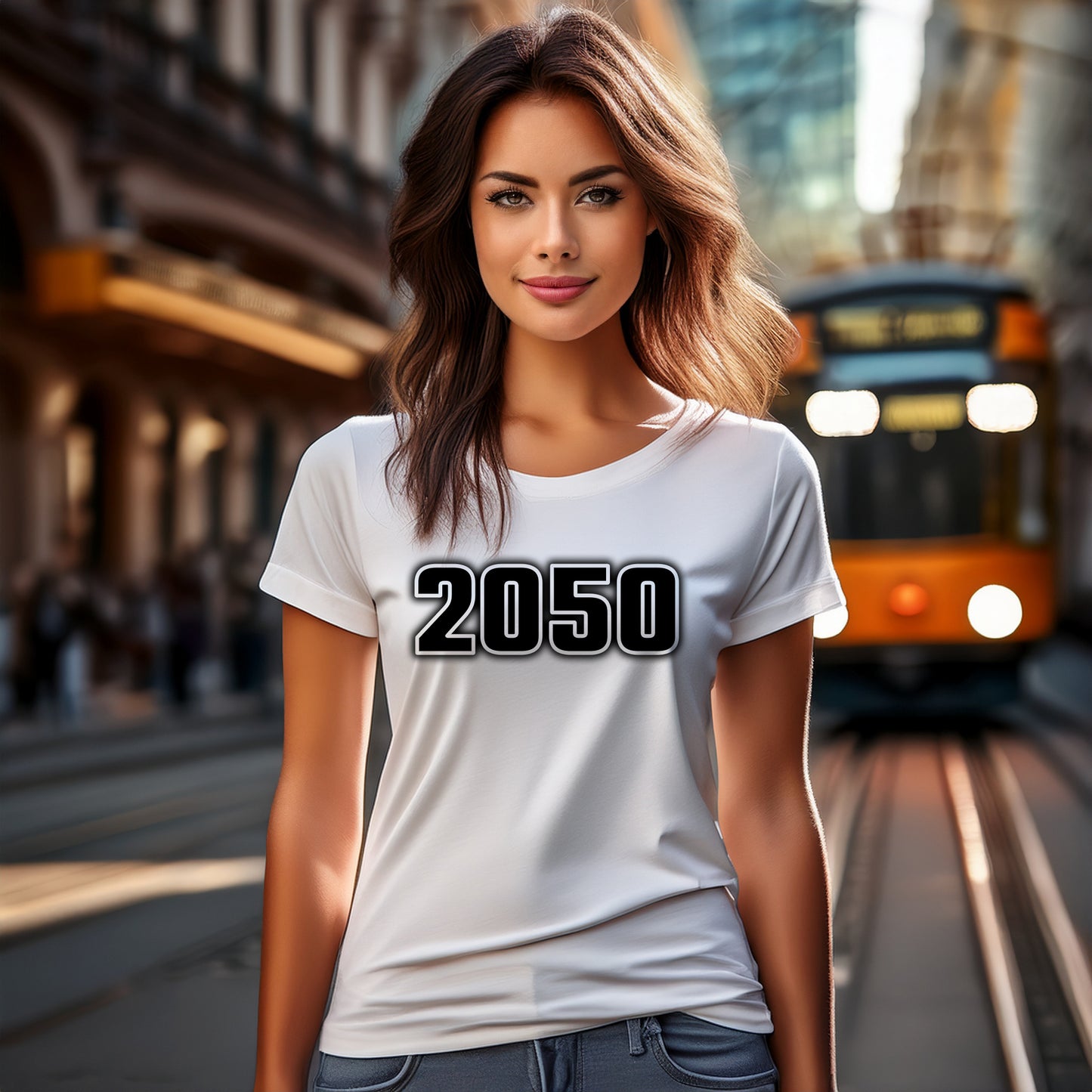 2050 Year Women T-Shirt (White)
