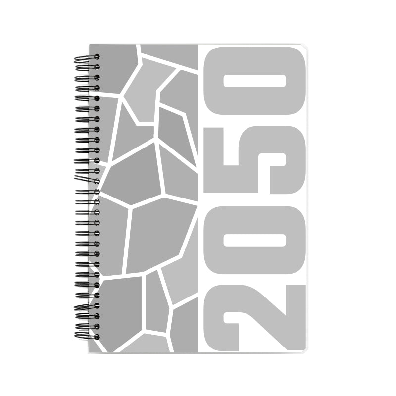 2050 Year Notebook (White, A5 Size, 100 Pages, Ruled)