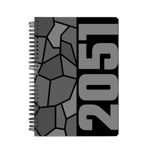 2051 Year Notebook (Black, A5 Size, 100 Pages, Ruled)