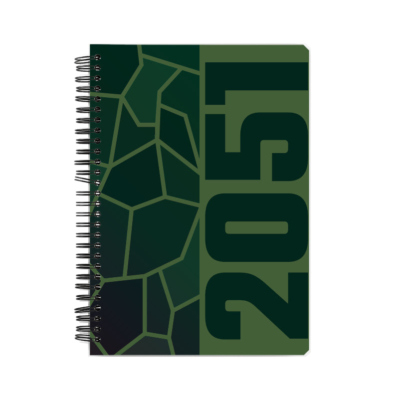 2051 Year Notebook (Olive Green, A5 Size, 100 Pages, Ruled)