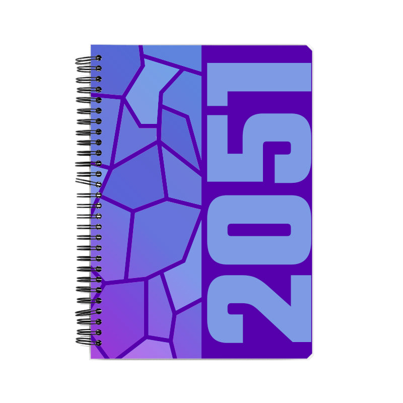 2051 Year Notebook (Purple, A5 Size, 100 Pages, Ruled)