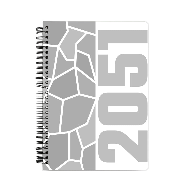 2051 Year Notebook (White, A5 Size, 100 Pages, Ruled)