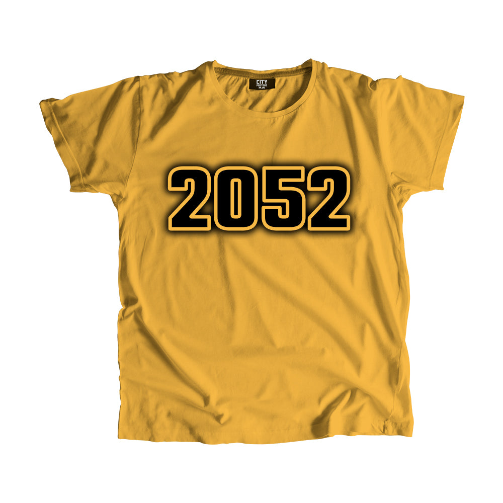 2052 Year Men Unisex T-Shirt (Golden Yellow)
