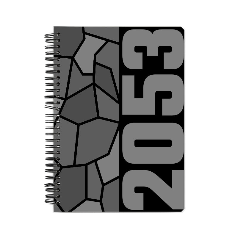 2053 Year Notebook (Black, A5 Size, 100 Pages, Ruled)