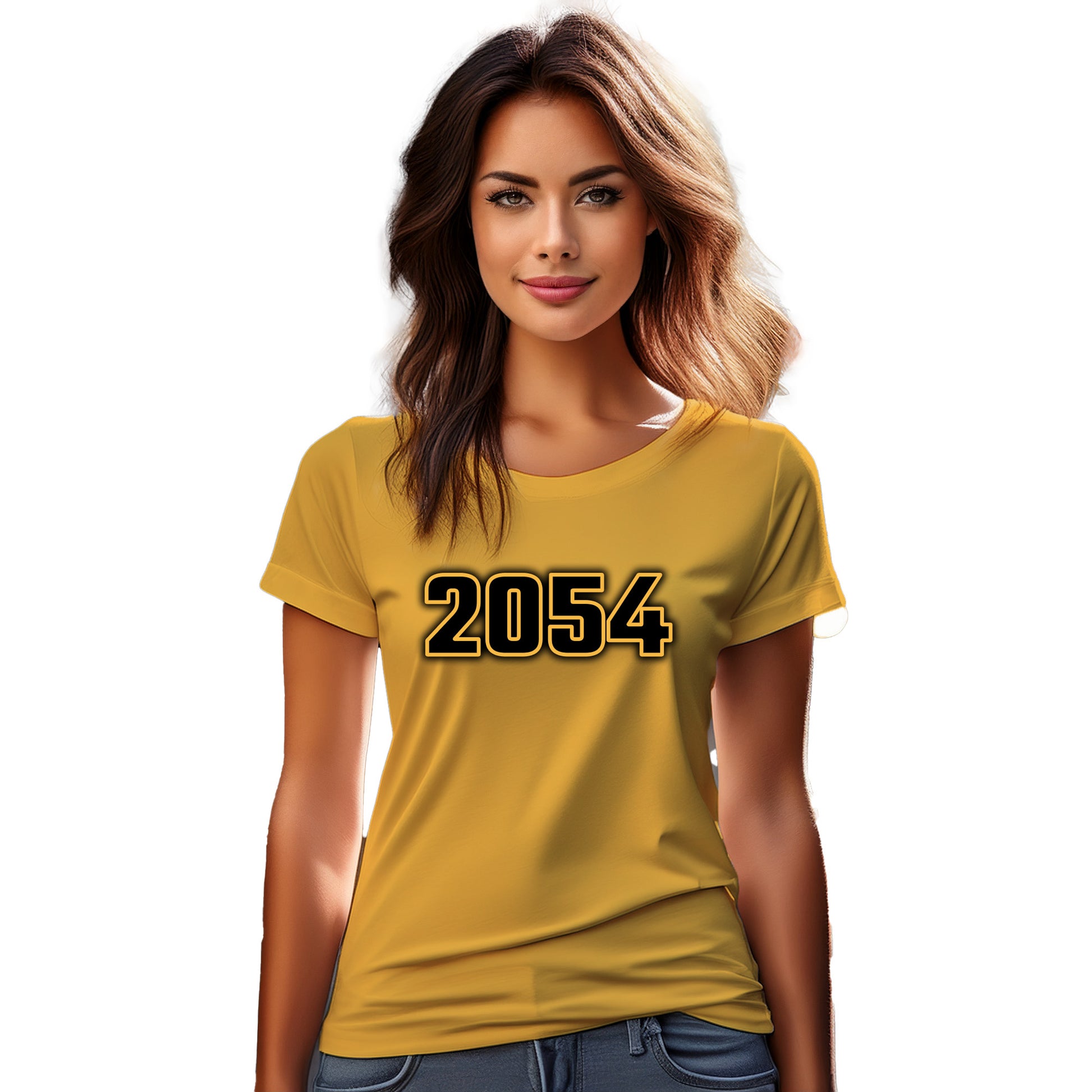2054 Year Women T-Shirt (Golden Yellow)