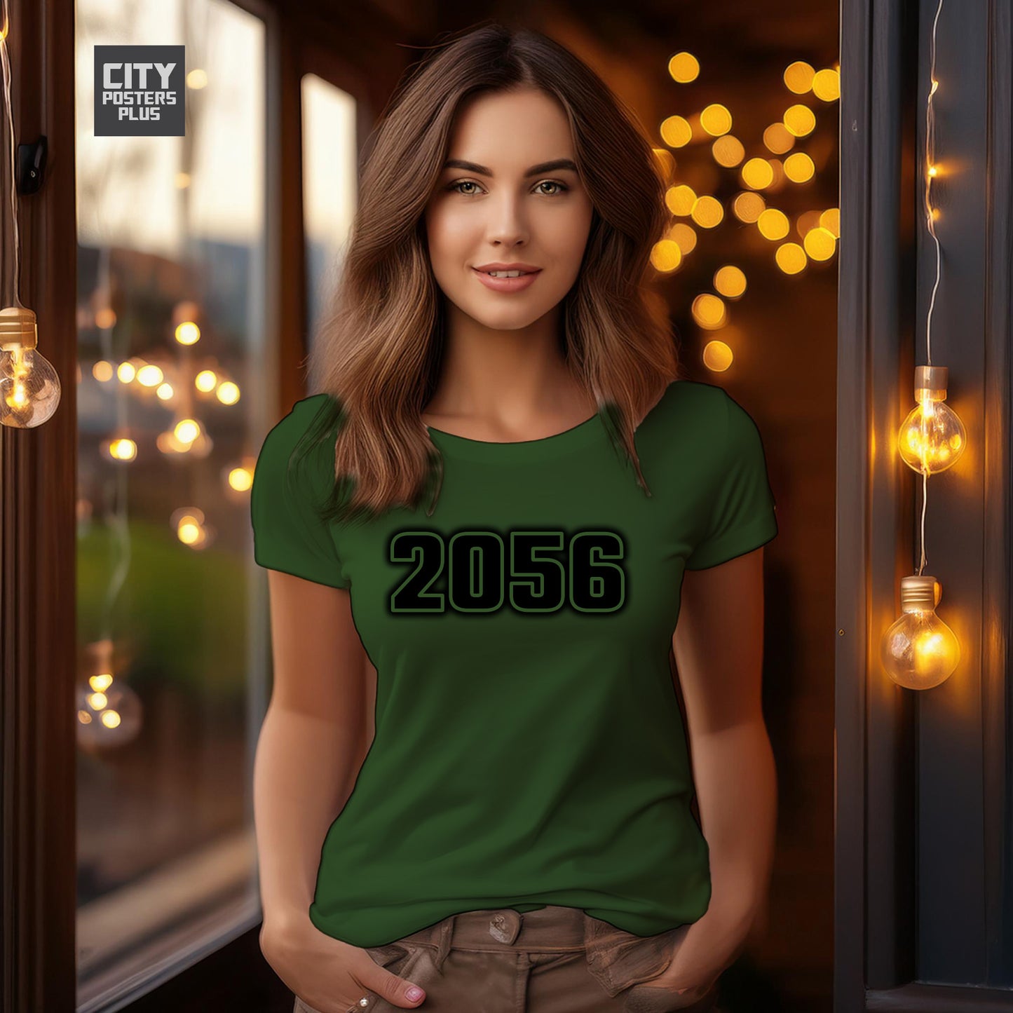 2056 Year Women T-Shirt (Olive Green)