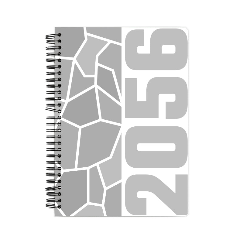 2056 Year Notebook (White, A5 Size, 100 Pages, Ruled)