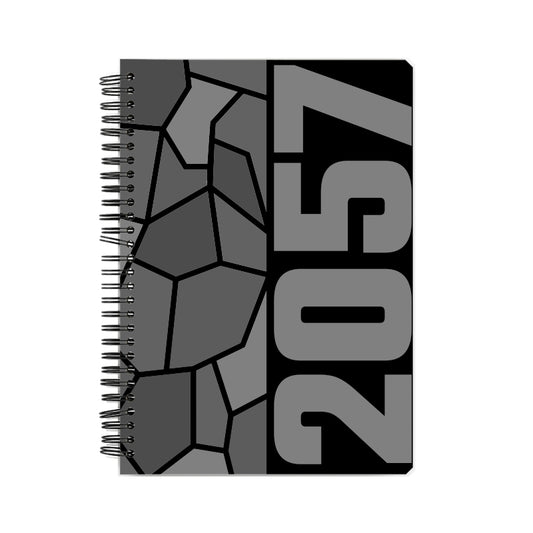 2057 Year Notebook (Black, A5 Size, 100 Pages, Ruled)