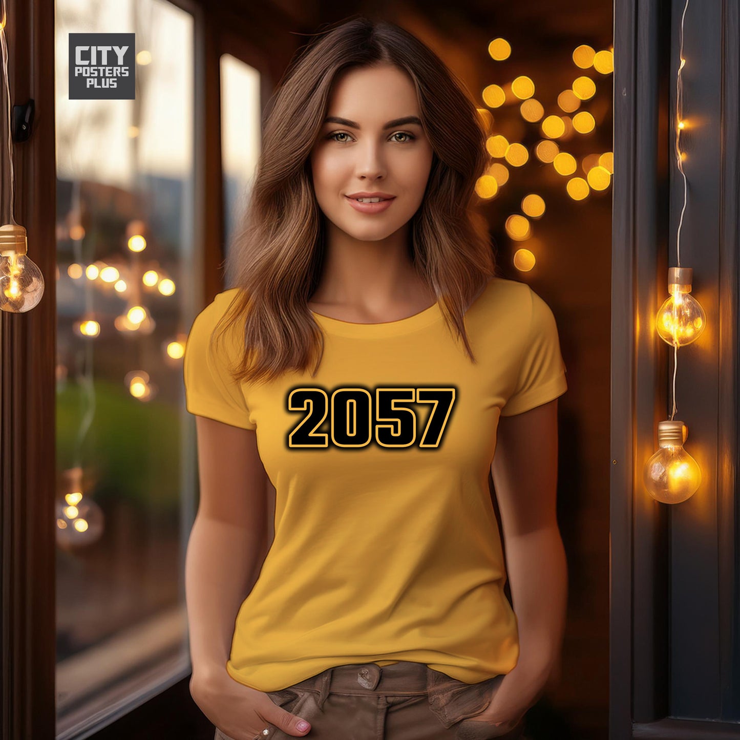 2057 Year Women T-Shirt (Golden Yellow)