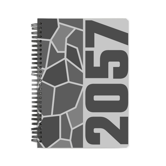 2057 Year Notebook (Melange Grey, A5 Size, 100 Pages, Ruled)