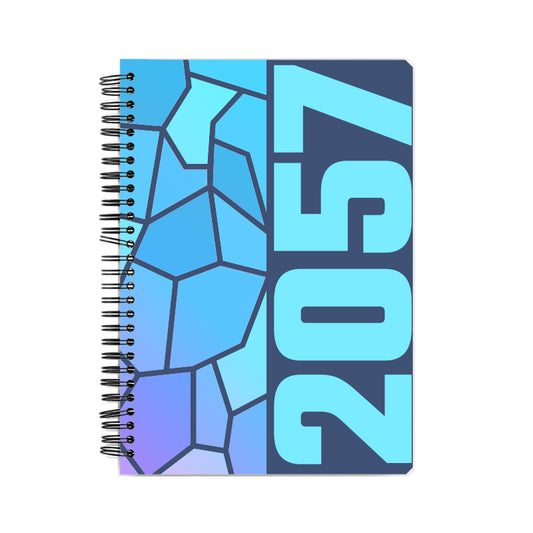 2057 Year Notebook (Navy Blue, A5 Size, 100 Pages, Ruled)