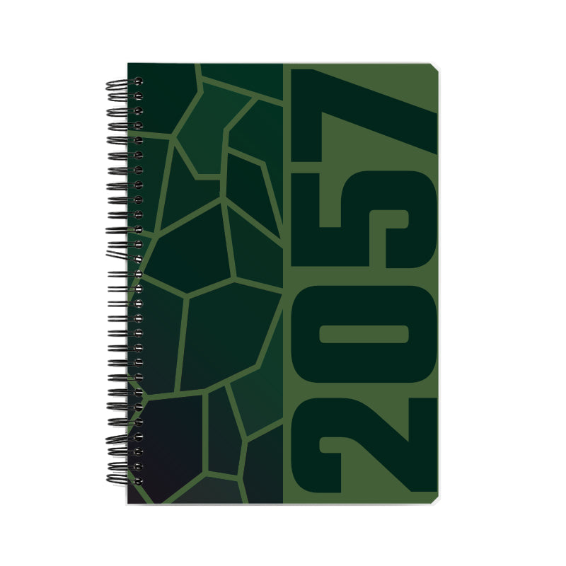 2057 Year Notebook (Olive Green, A5 Size, 100 Pages, Ruled)