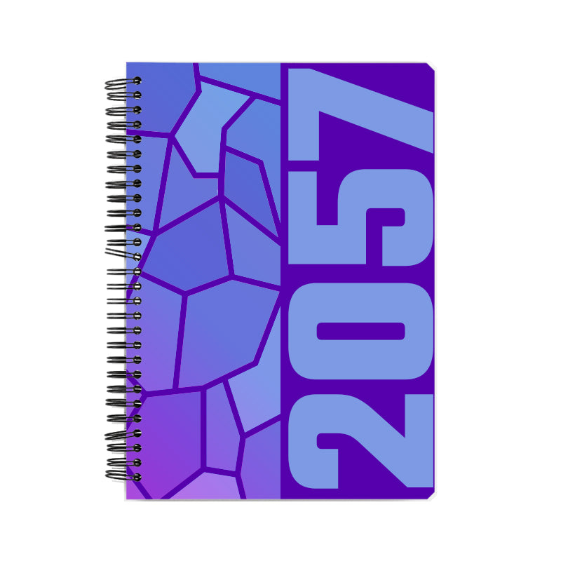 2057 Year Notebook (Purple, A5 Size, 100 Pages, Ruled)