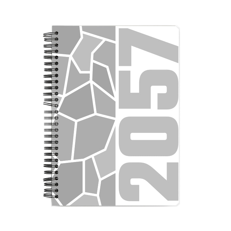 2057 Year Notebook (White, A5 Size, 100 Pages, Ruled)