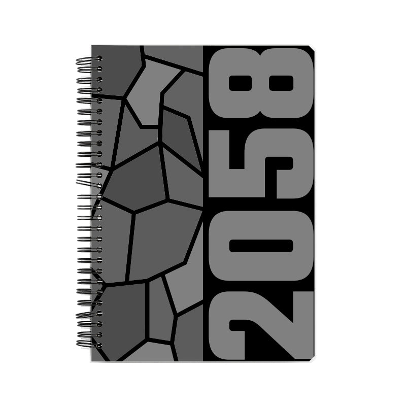 2058 Year Notebook (Black, A5 Size, 100 Pages, Ruled)