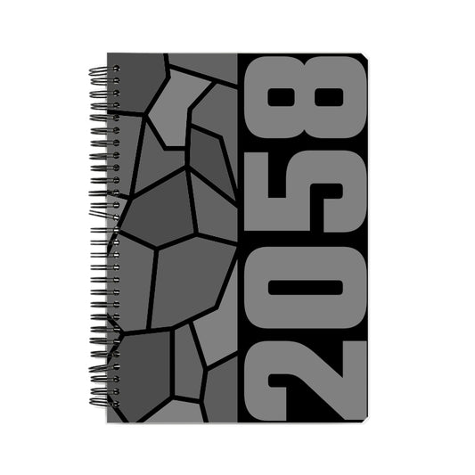 2058 Year Notebook (Black, A5 Size, 100 Pages, Ruled)