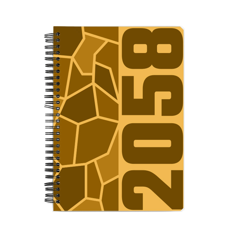 2058 Year Notebook (Golden Yellow, A5 Size, 100 Pages, Ruled)