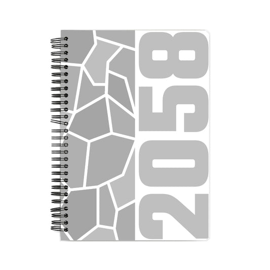 2058 Year Notebook (White, A5 Size, 100 Pages, Ruled)