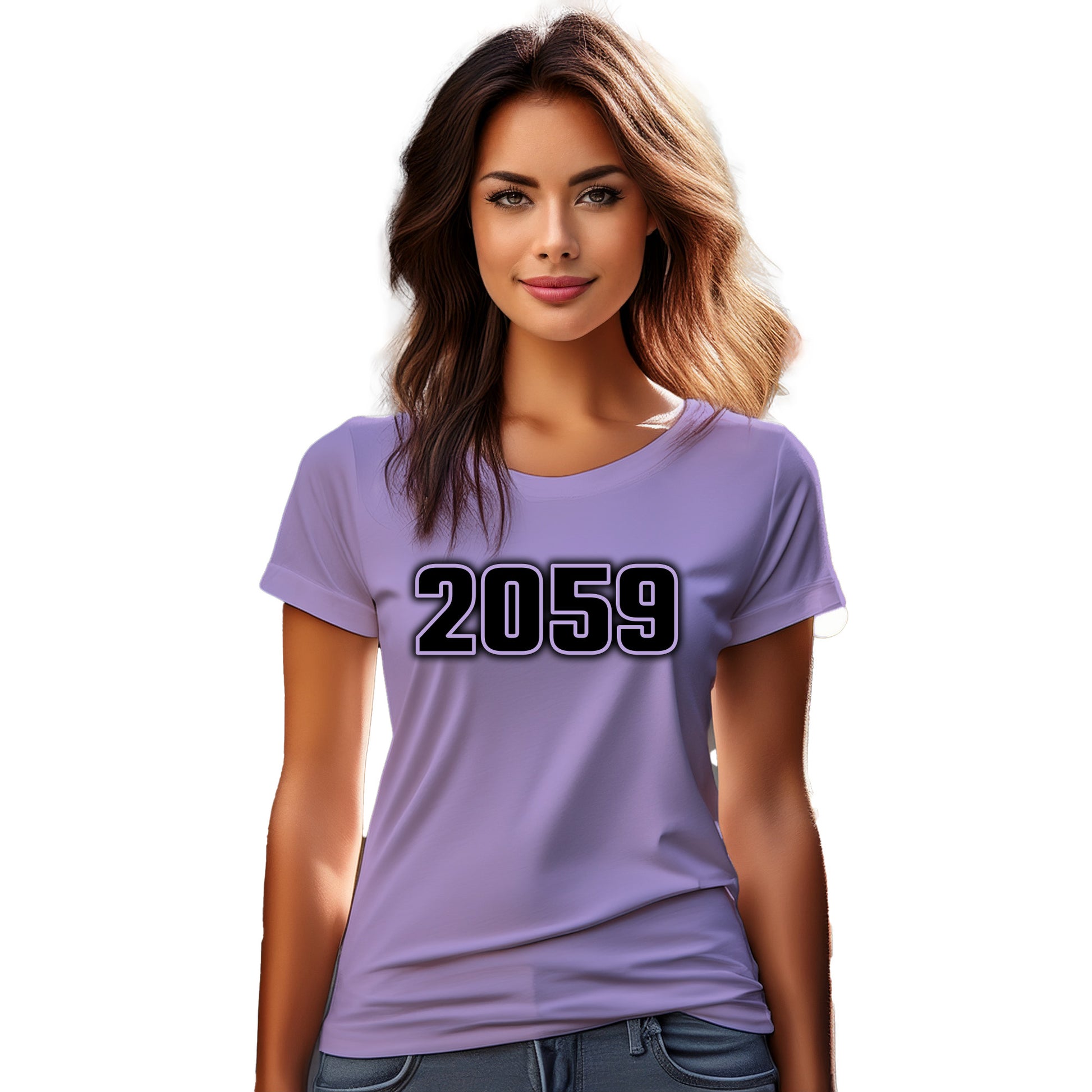 2059 Year Women T-Shirt (Iris Lavender)