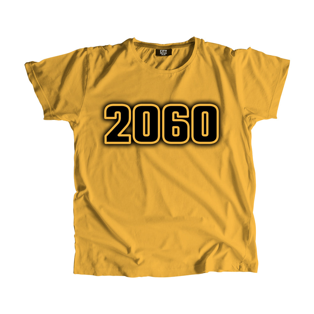 2060 Year Men Unisex T-Shirt (Golden Yellow)