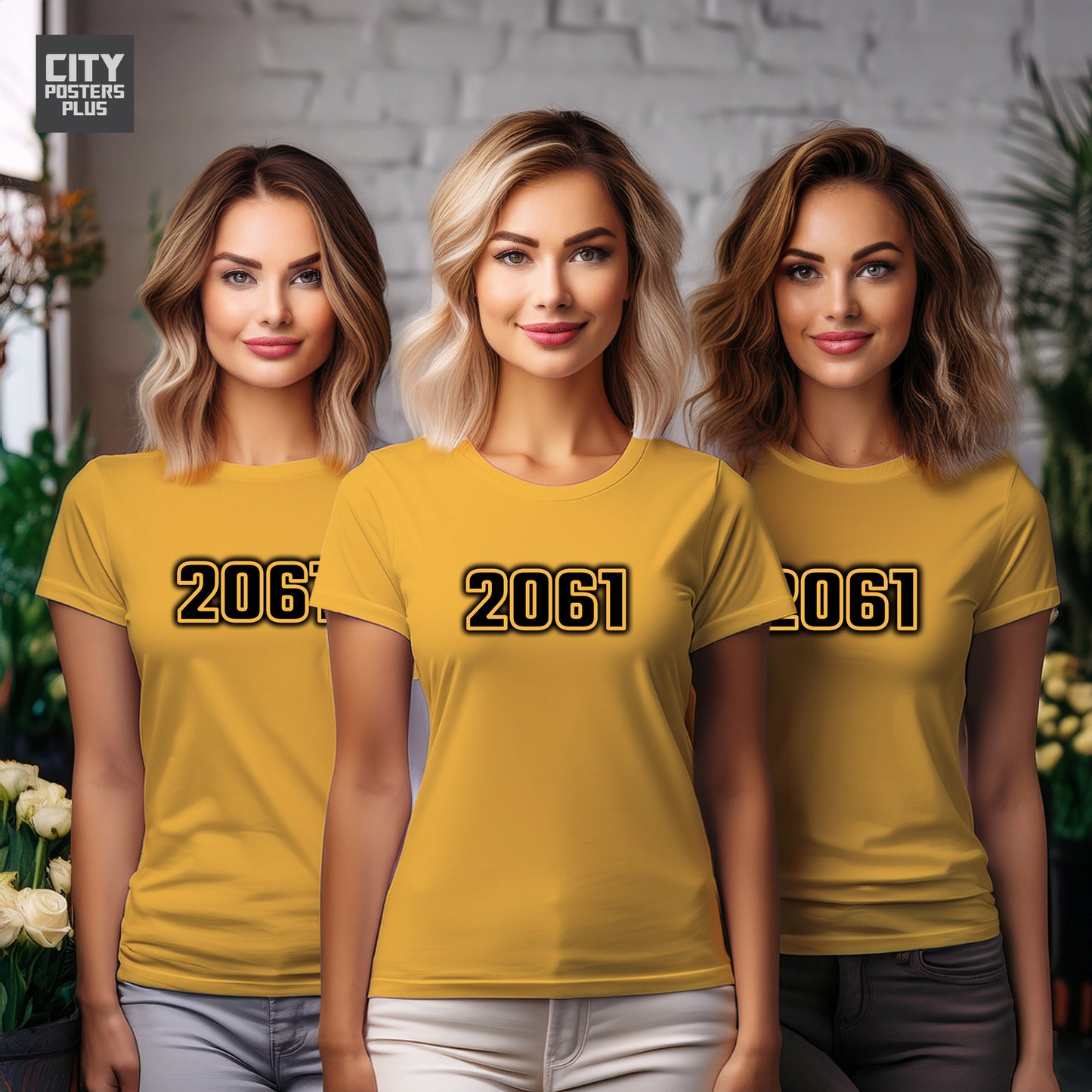 2061 Year Women T-Shirt (Golden Yellow)
