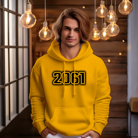 2061 Year Men Unisex Hoodie (Golden Yellow)