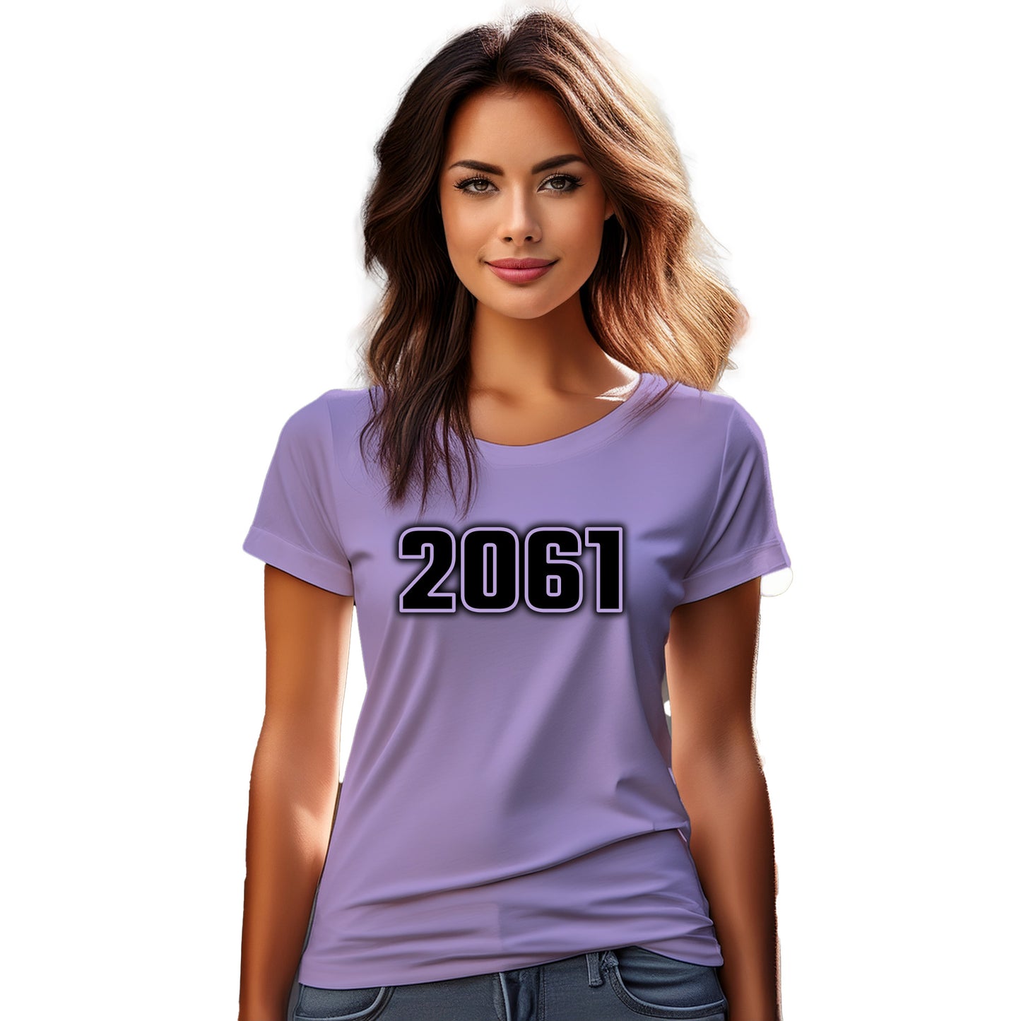 2061 Year Women T-Shirt (Iris Lavender)