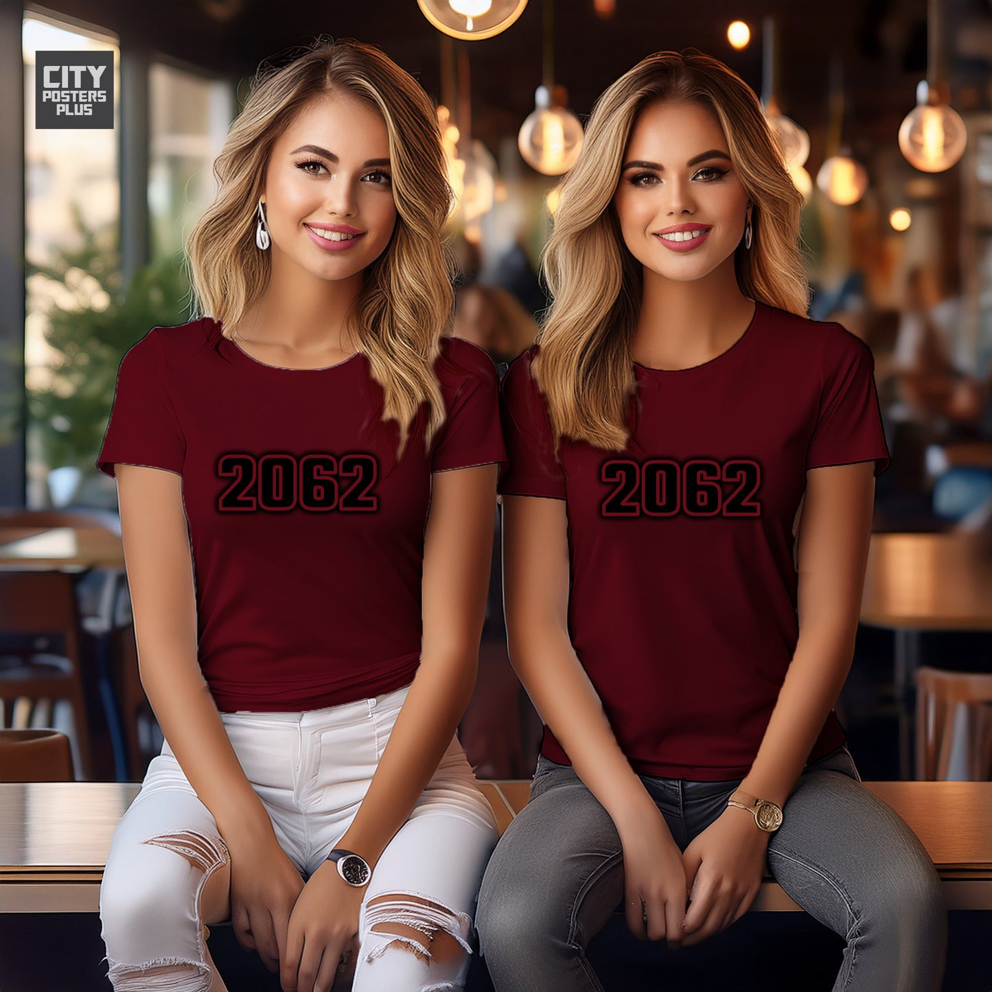 2062 Year Women T-Shirt (Maroon)
