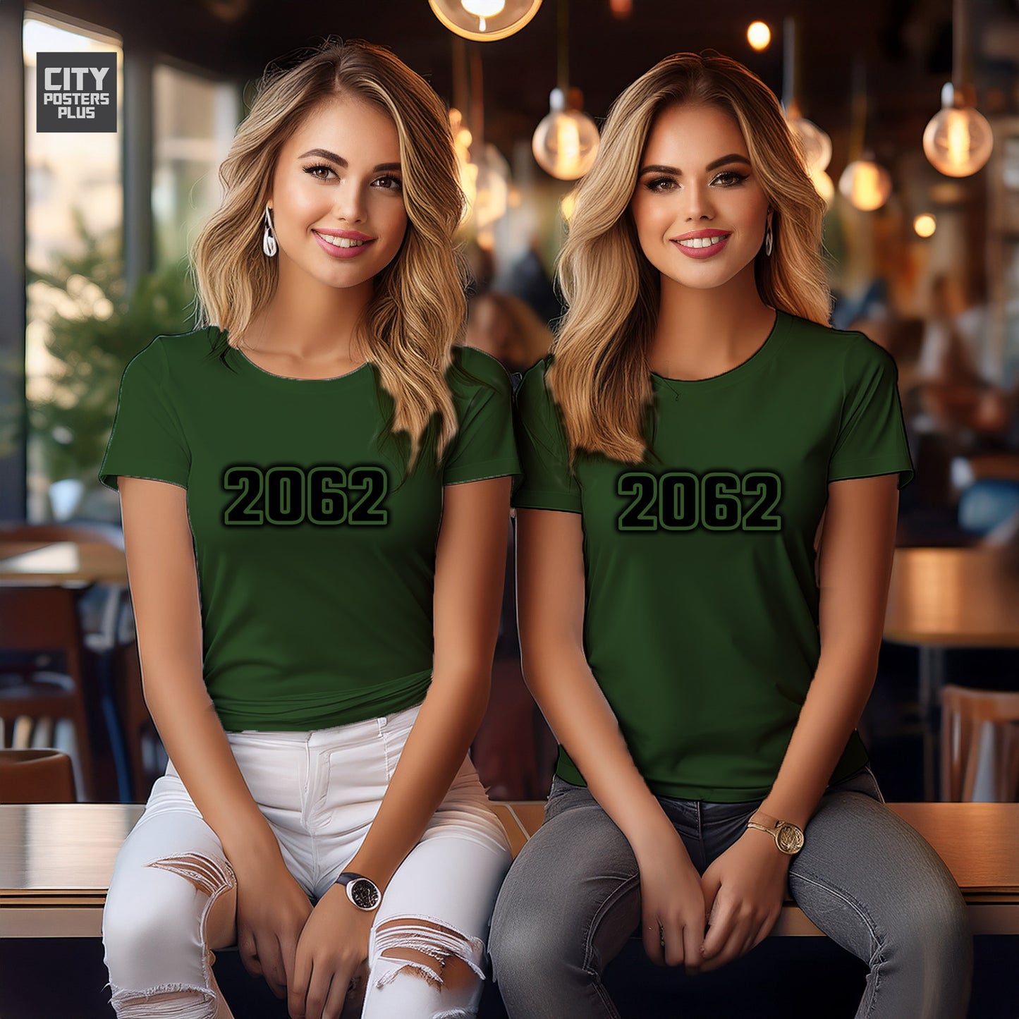 2062 Year Women T-Shirt (Olive Green)