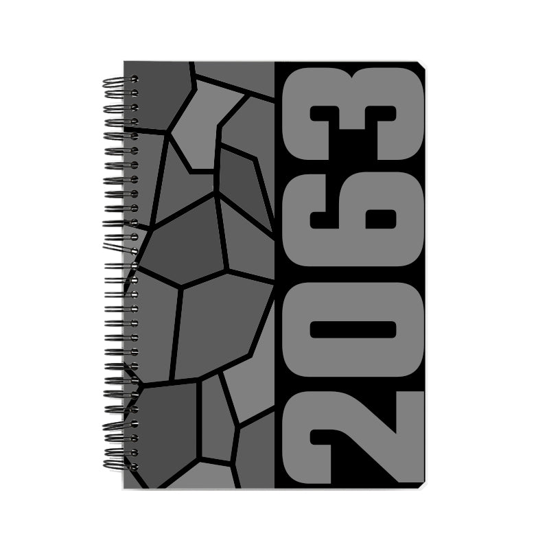 2063 Year Notebook (Black, A5 Size, 100 Pages, Ruled)