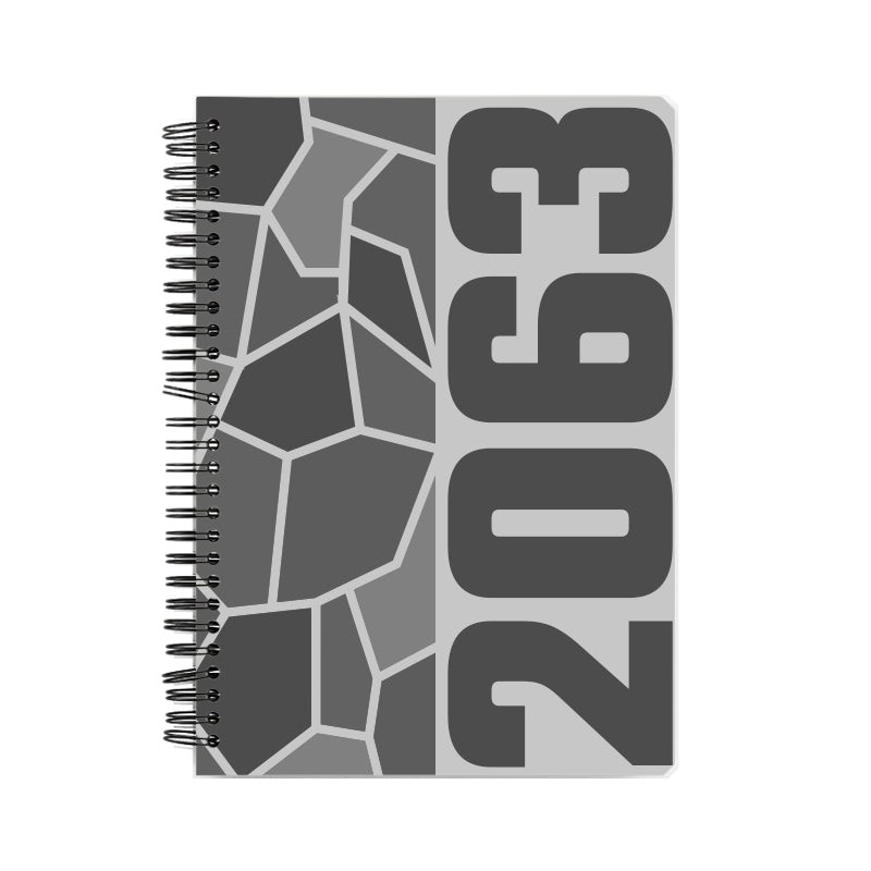 2063 Year Notebook (Melange Grey, A5 Size, 100 Pages, Ruled)