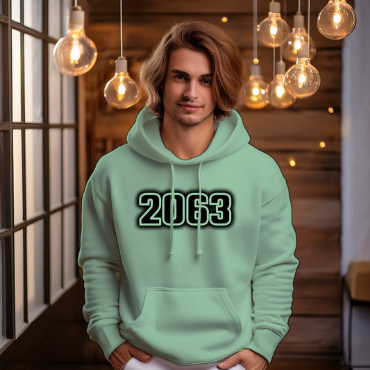 2063 Year Men Unisex Hoodie (Mint Green)