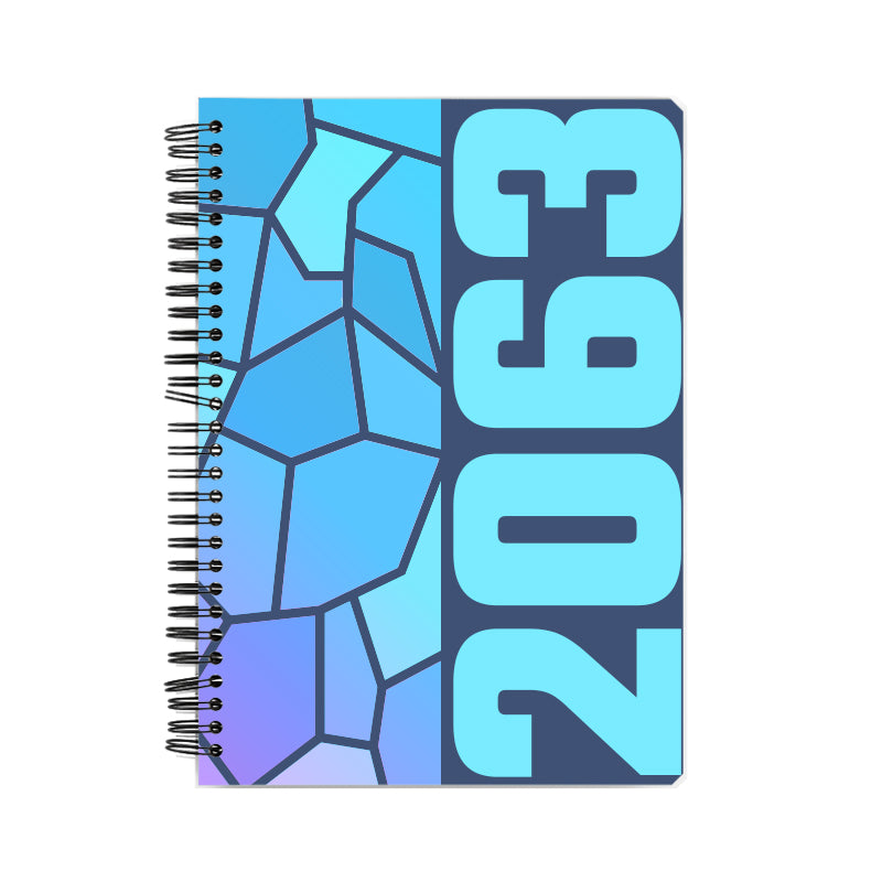 2063 Year Notebook (Navy Blue, A5 Size, 100 Pages, Ruled)