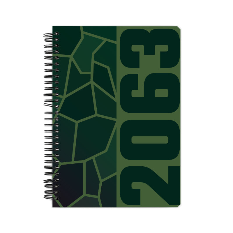 2063 Year Notebook (Olive Green, A5 Size, 100 Pages, Ruled)