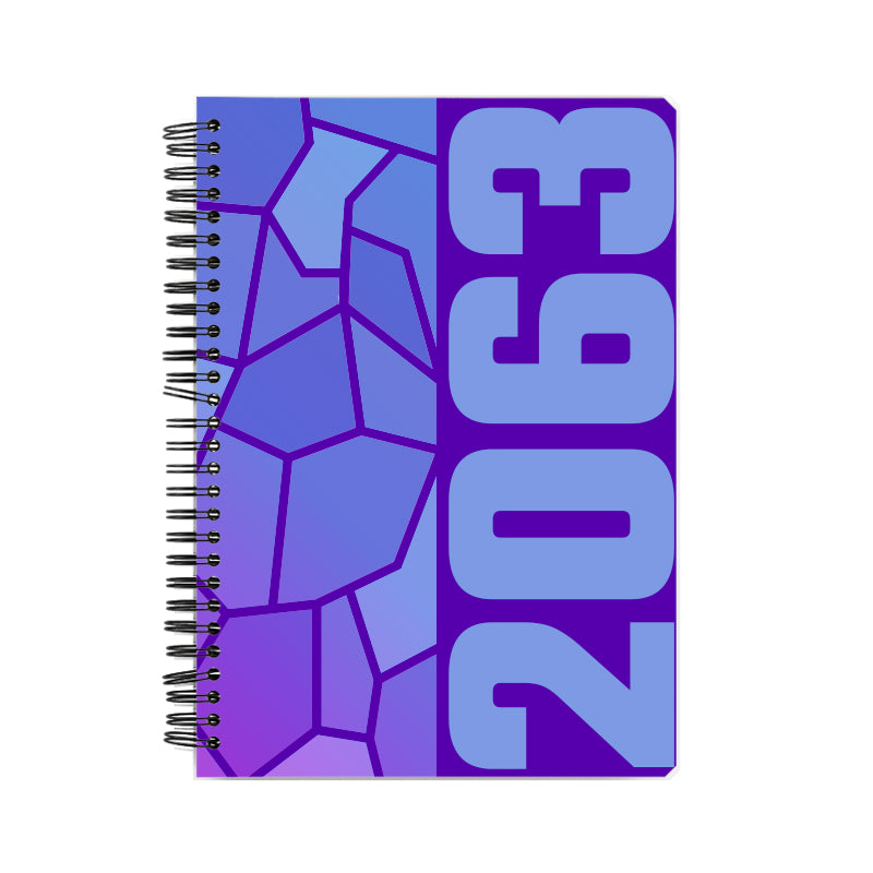 2063 Year Notebook (Purple, A5 Size, 100 Pages, Ruled)