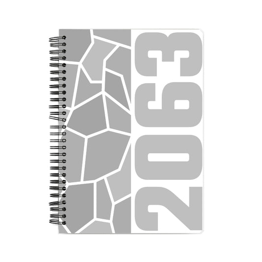 2063 Year Notebook (White, A5 Size, 100 Pages, Ruled)