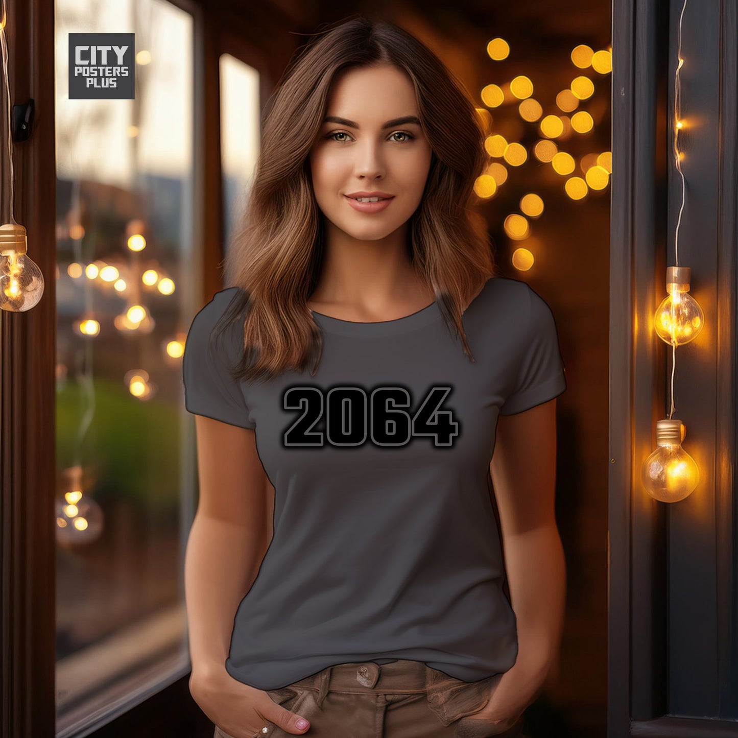 2064 Year Women T-Shirt (Charcoal Grey)