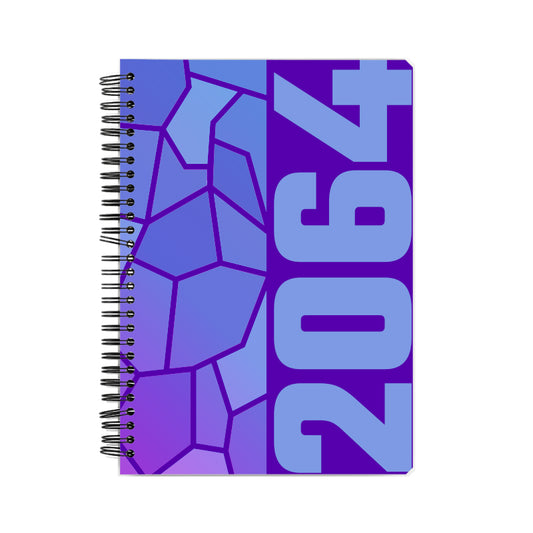 2064 Year Notebook (Purple, A5 Size, 100 Pages, Ruled)