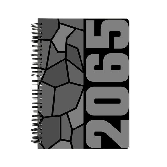 2065 Year Notebook (Black, A5 Size, 100 Pages, Ruled)