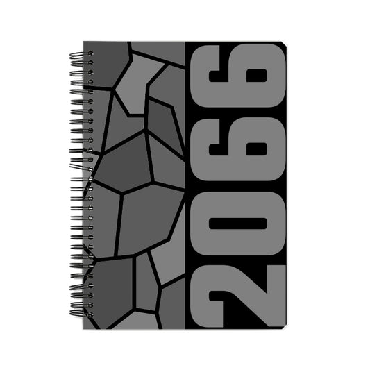 2066 Year Notebook (Black, A5 Size, 100 Pages, Ruled)