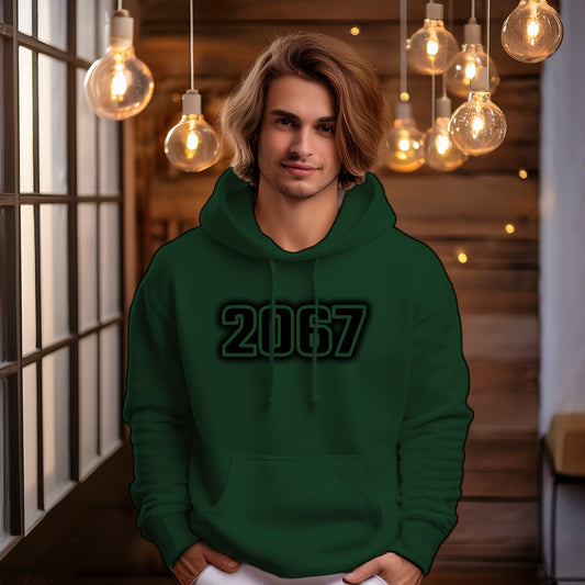 2067 Year Men Unisex Hoodie (Olive Green)