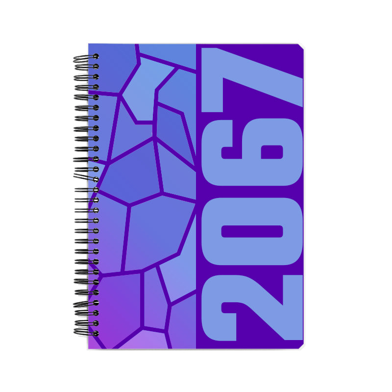 2067 Year Notebook (Purple, A5 Size, 100 Pages, Ruled)