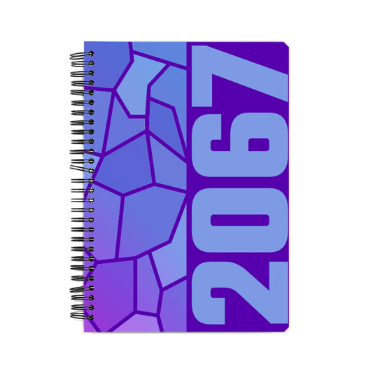 2067 Year Notebook (Purple, A5 Size, 100 Pages, Ruled)