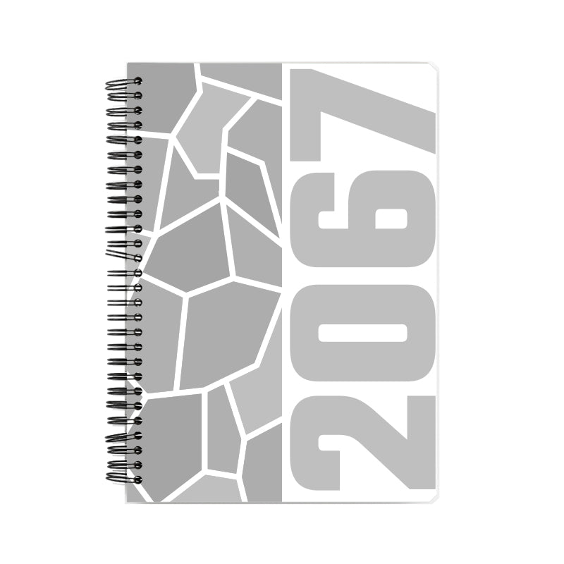 2067 Year Notebook (White, A5 Size, 100 Pages, Ruled)