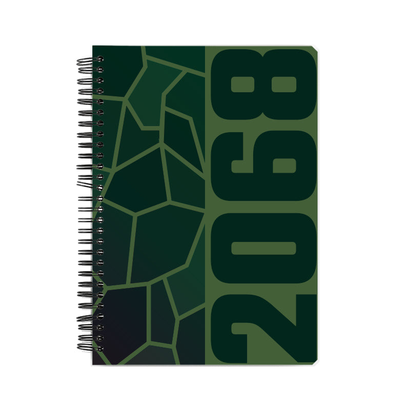 2068 Year Notebook (Olive Green, A5 Size, 100 Pages, Ruled)