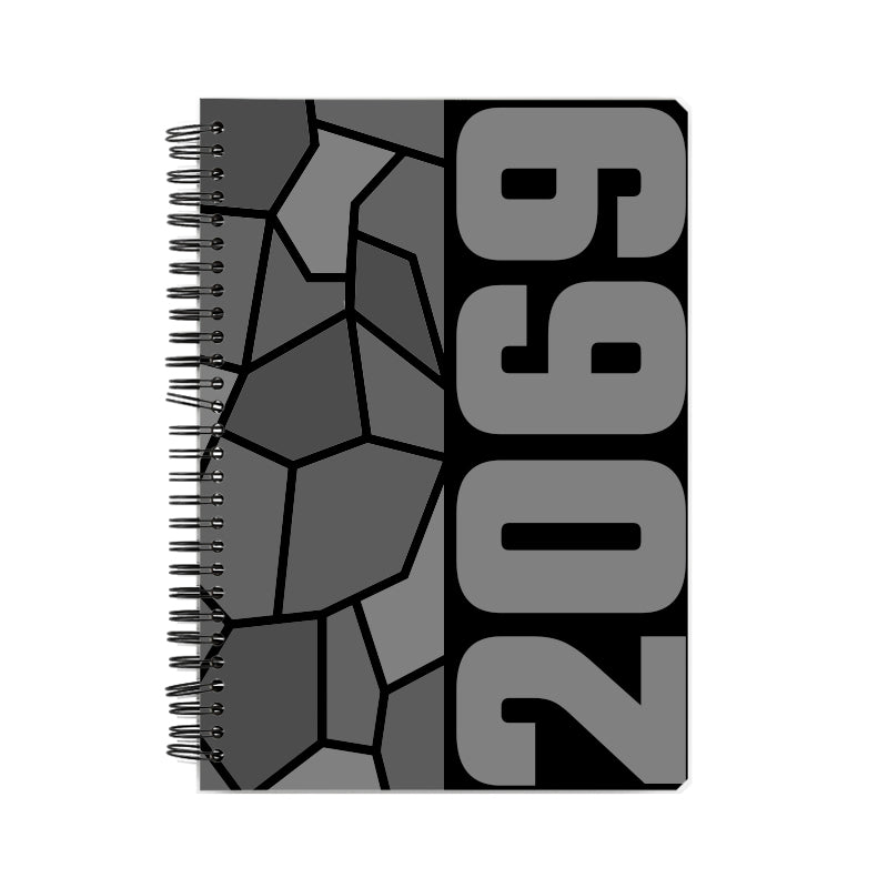 2069 Year Notebook (Black, A5 Size, 100 Pages, Ruled)